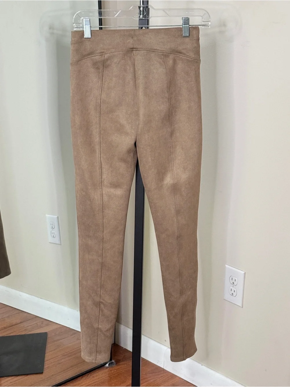 SPANX Faux Suede High Waisted Leggings Tan Size S